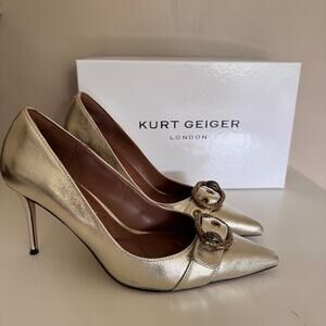 Kurt Geiger London Mayfair Eagle Buckle High Heel Pumps Size 40 US 9